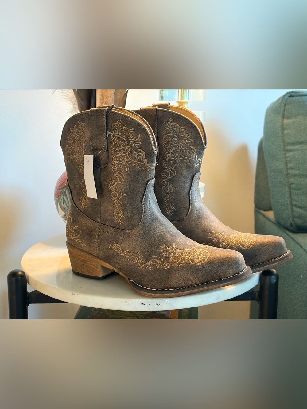 Roper genuine leather embroidered ankle boots NWT - Never worn
